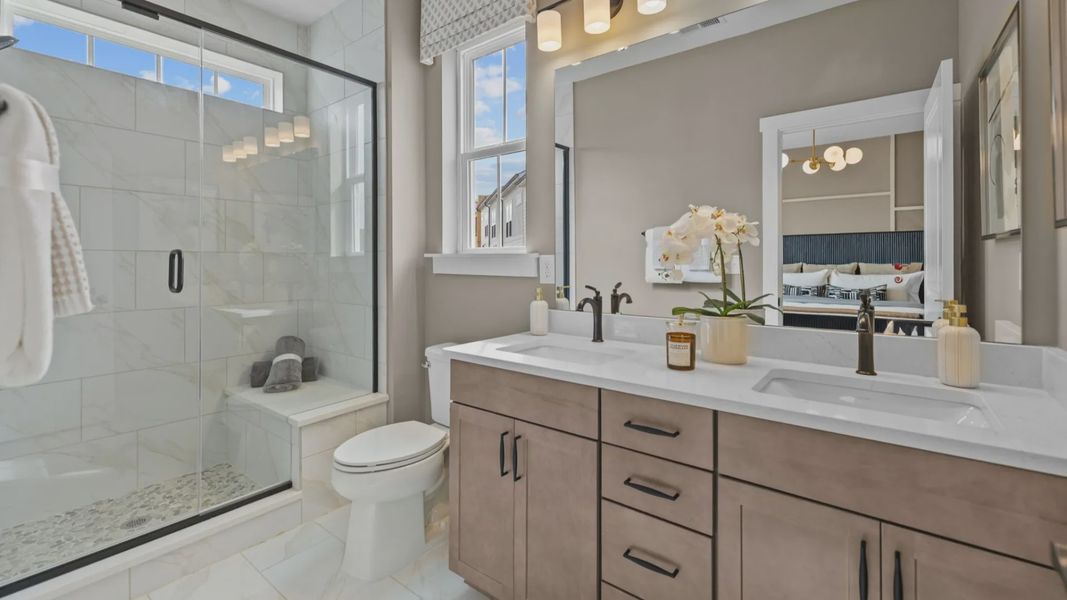 The Landon Plan at River District by DRB Homes in Charlotte, NC- Primary Bathroom The Landon Plan at River District by DRB Homes in Charlotte, NC- Primary Bathroom