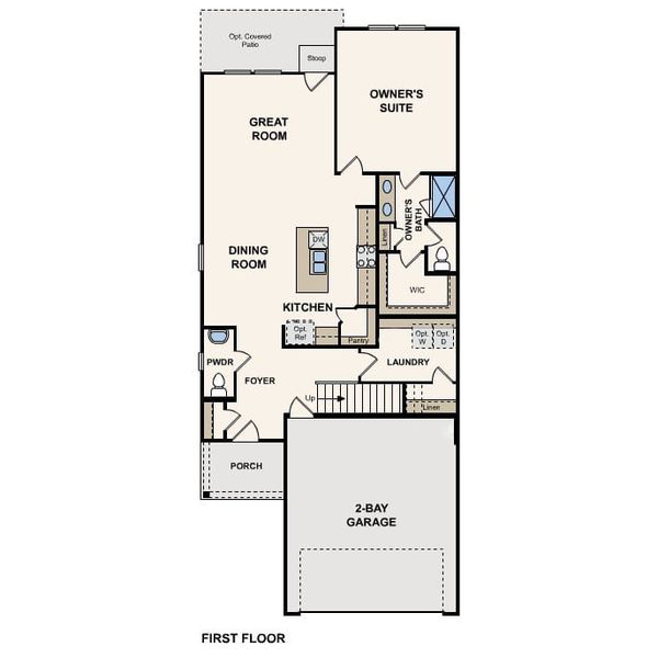 2D floor plan layout for the Hampton by Century Communities in Eastwood at Sonterra, Jarrell, TX (Image 3). 2D floor plan layout for the Hampton by Century Communities in Eastwood at Sonterra, Jarrell, TX (Image 3).