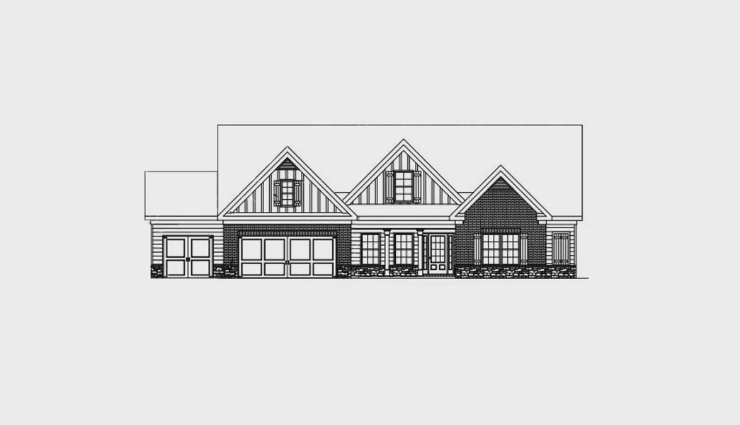 Exterior rendering of this home design in Belle Woode Estates, Monroe, GA (Image 3).