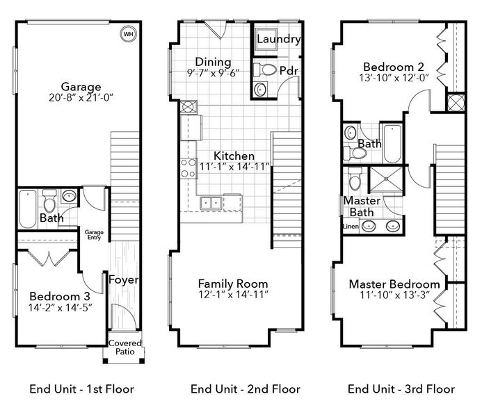 2D floor plan layout for the Walker by Hunter Quinn Homes in Victor Park, Greer, SC (Image 4).
