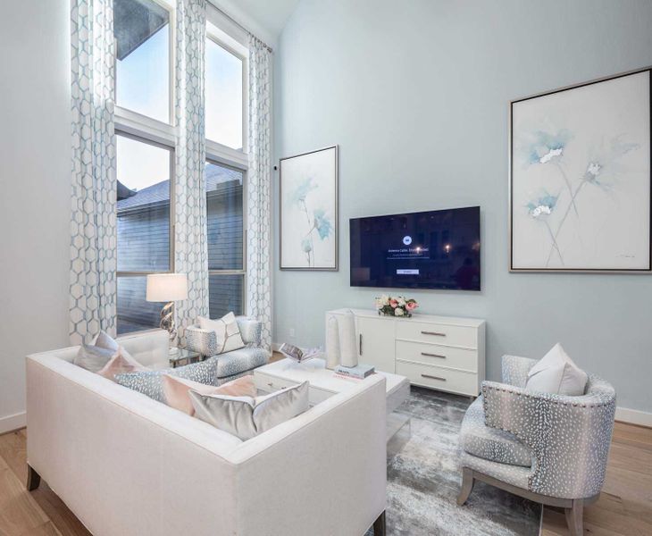 Representative furnished interior of a home built from the Ashford Plan by Highland Homes in Bridgeland Central: The Villas, Cypress (Image 4). Representative furnished interior of a home built from the Ashford Plan by Highland Homes in Bridgeland Central: The Villas, Cypress (Image 4).