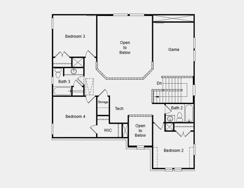 2D floor plan layout for the Saffron by Taylor Morrison in Ryehill, Rosenberg, TX (Image 3).