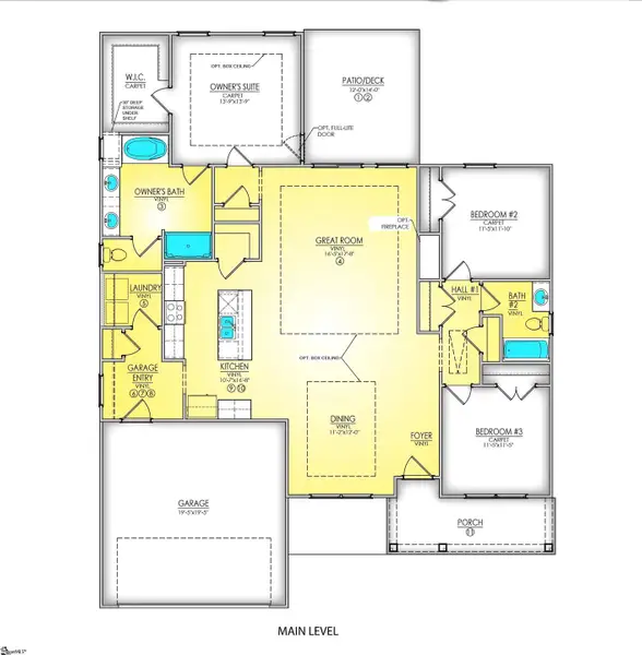 2D floor plan layout of this home in Lynbrook, Boiling Springs, SC (Image 3).