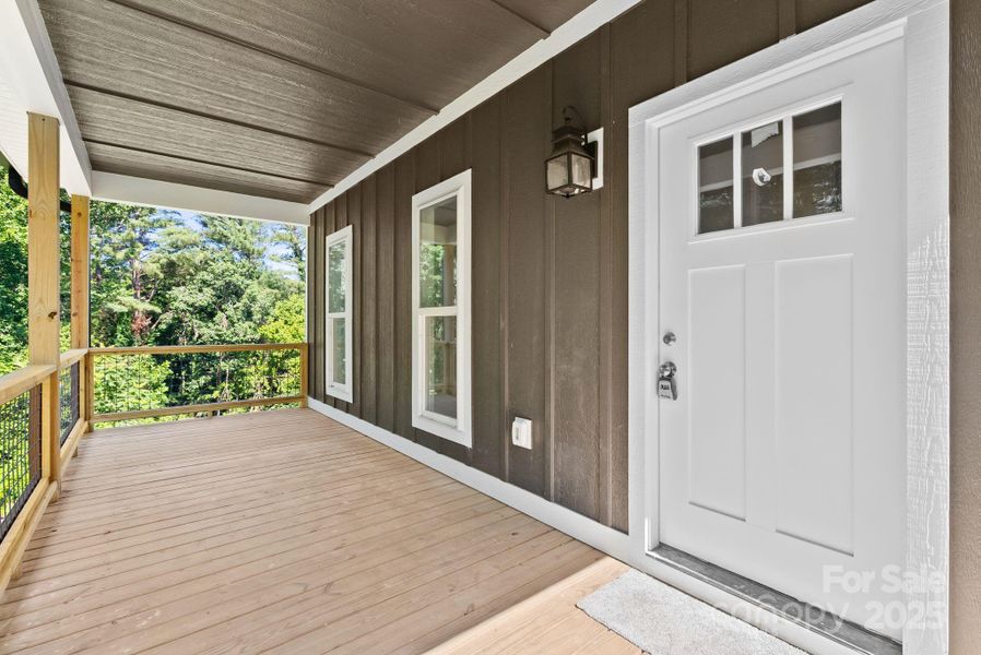 Exterior details and patio area of a home in , Asheville (Image 25).