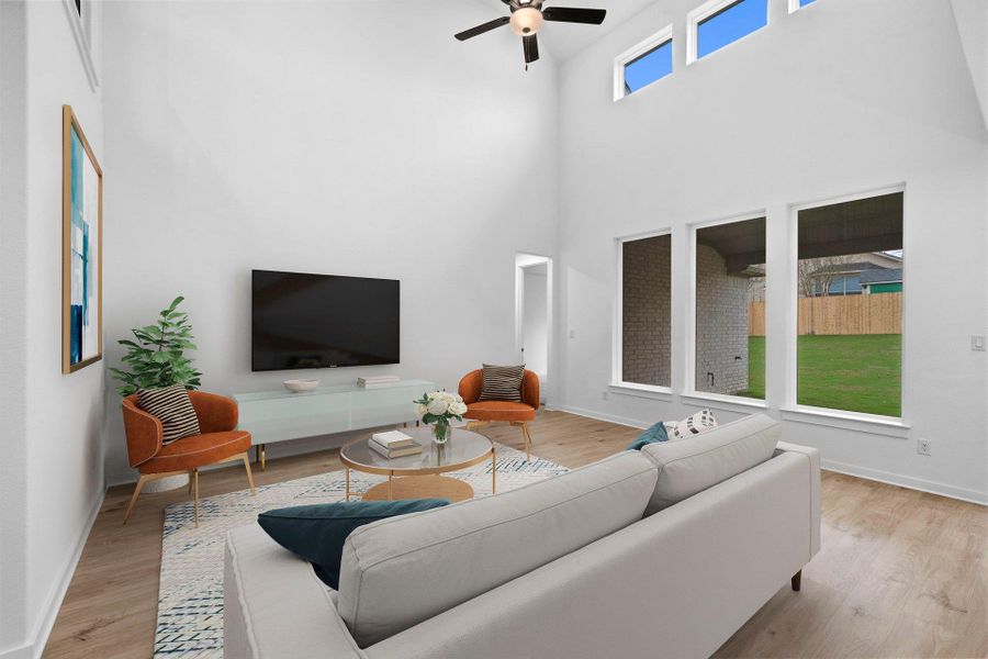 Open Concept Family Room - Virtually Staged