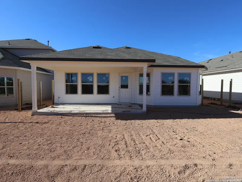Exterior details and patio area of a home in Agave, San Antonio (Image 2).