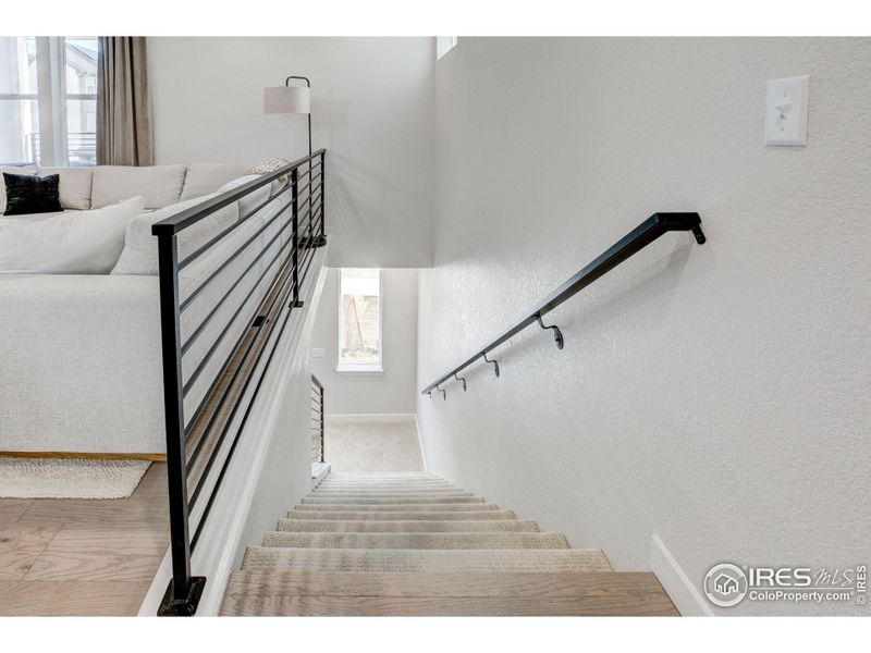 Stairway from the entry to the Great Room.