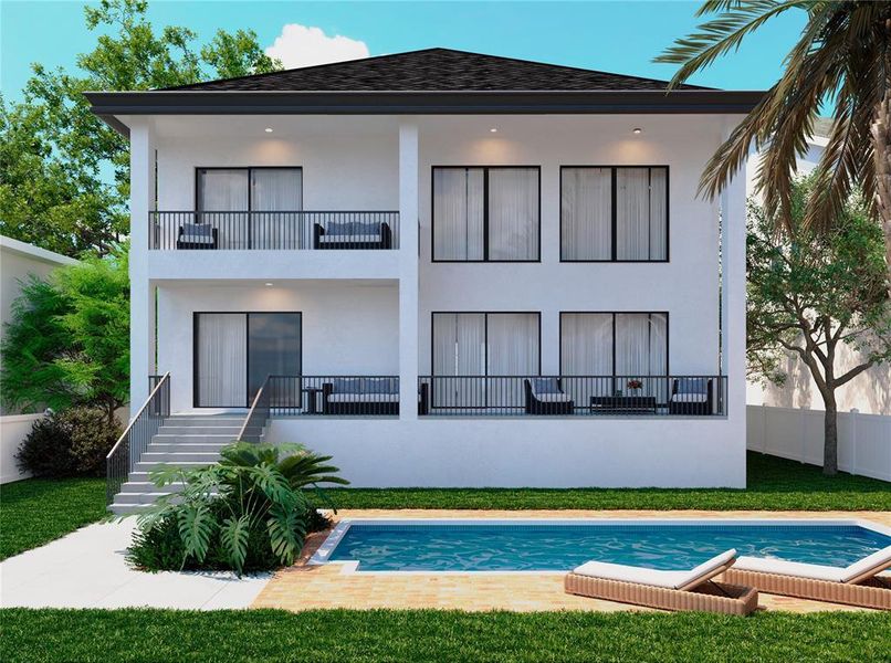 Front exterior of a new home in , Tampa, FL, highlighting curb appeal (Image 5). Front exterior of a new home in , Tampa, FL, highlighting curb appeal (Image 5).