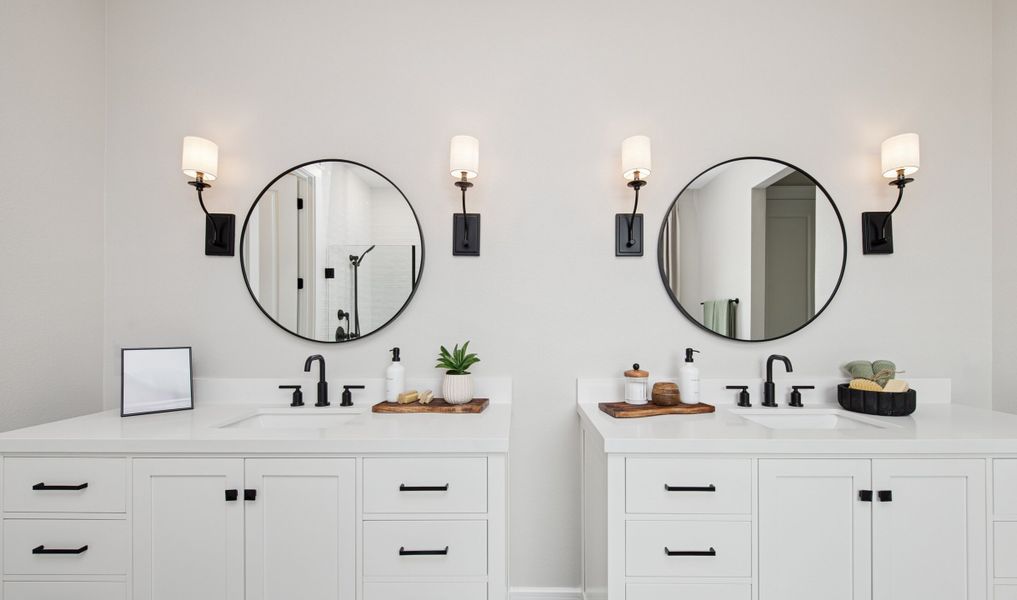 Primary bath with freestanding vanity Primary bath with freestanding vanity