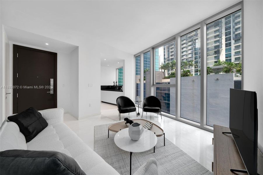 Furnished interior view inside a new home in Aston Martin Residences, Miami (Image 9).