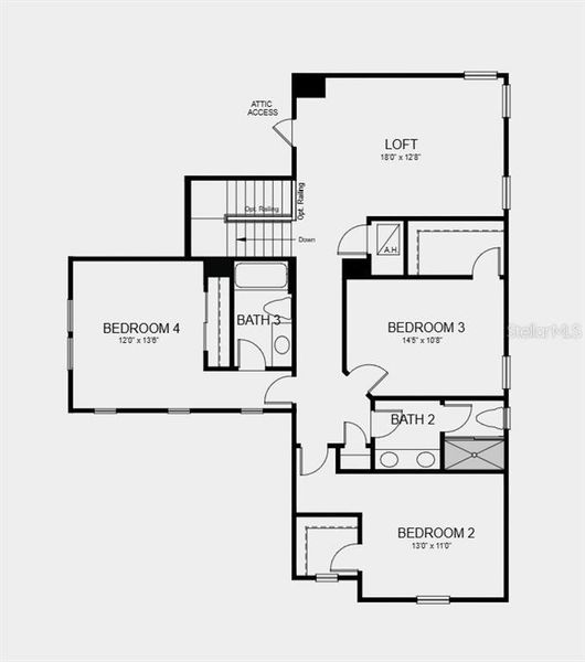 2D floor plan layout of this home in Ardisia Park, New Smyrna Beach, FL (Image 3).