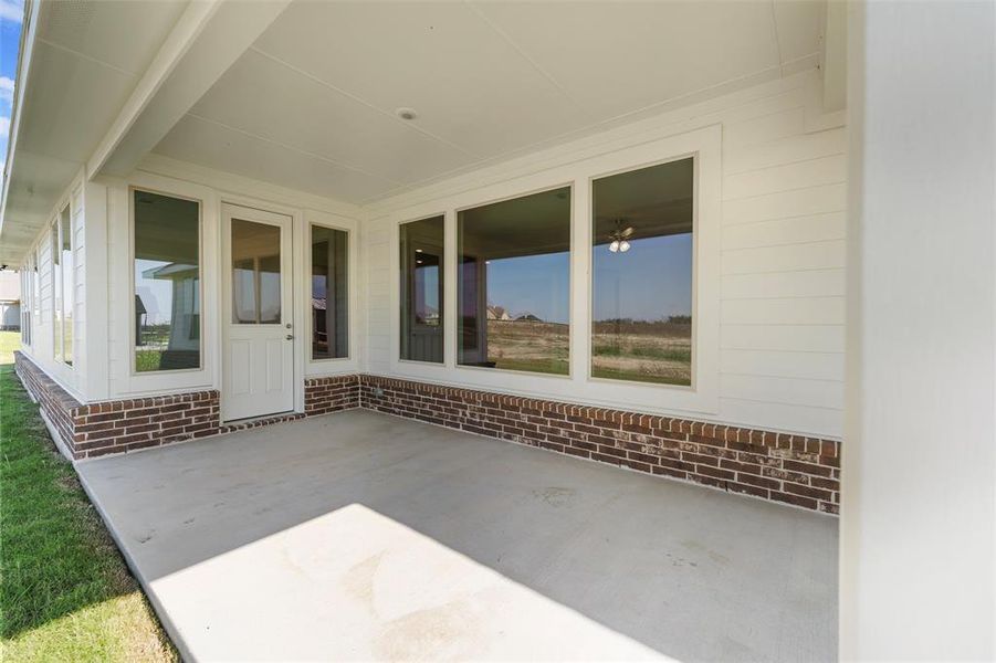 Exterior details and patio area of a home in Clear Sky Addition, Valley View (Image 4).