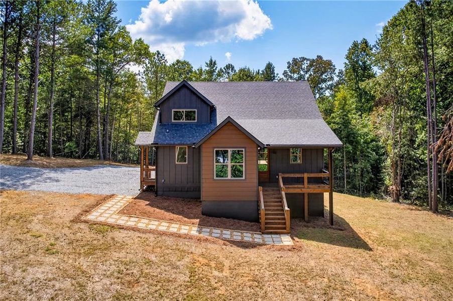 Front exterior of a new home in , Ellijay, GA, highlighting curb appeal (Image 27).