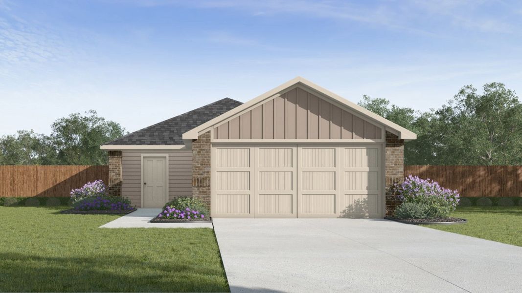 Representative exterior photo of a completed home built from the The Atlanta by D.R. Horton in Arroyo Ranch, Seguin, TX (Image 18).
