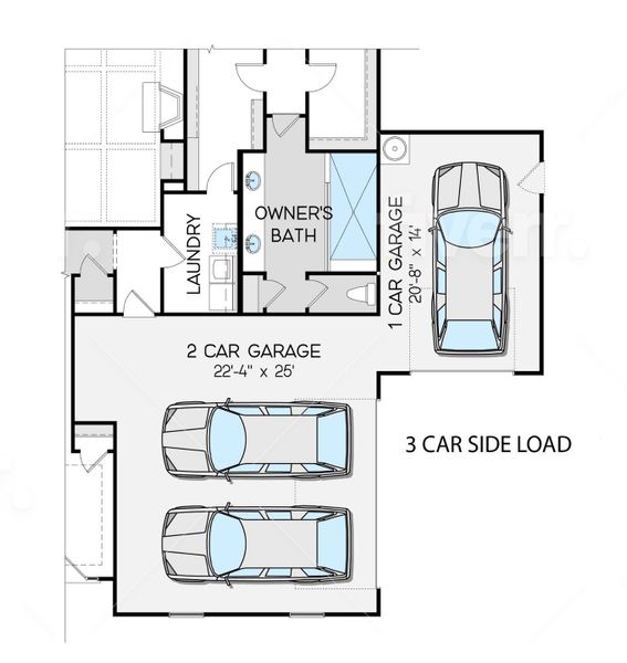 2D floor plan layout for the Madison by Greybrook Homes in Harbor Watch, Statesville, NC (Image 4).