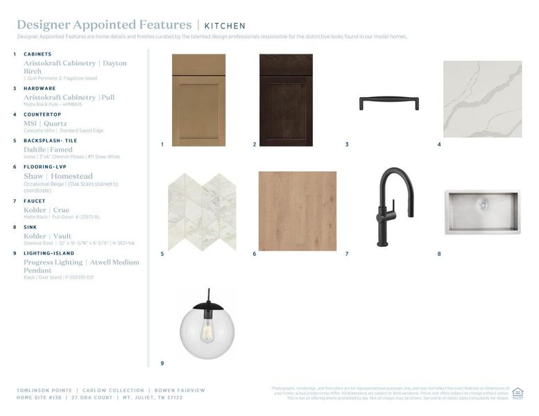 Sample of building materials used in homes in Tomlinson Pointe, Mount Juliet (Image 7).