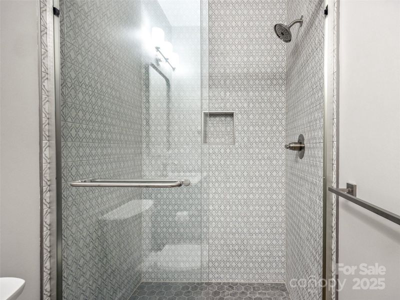 Extended designer tile with bathing area Extended designer tile with bathing area