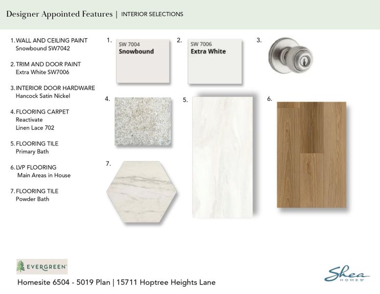 Sample of building materials used in homes in Evergreen 60', Conroe (Image 7).