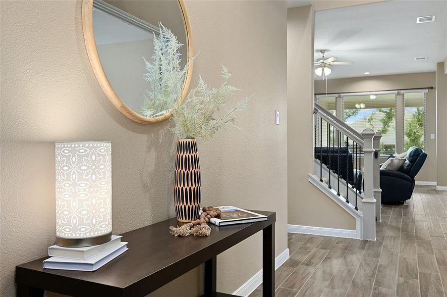 Soaring ceilings and beautiful foyer