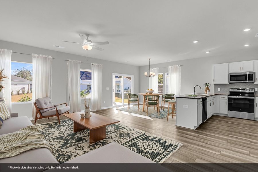 Furnished interior view inside a new home in Fairway Woods at Wyboo, Manning (Image 30).