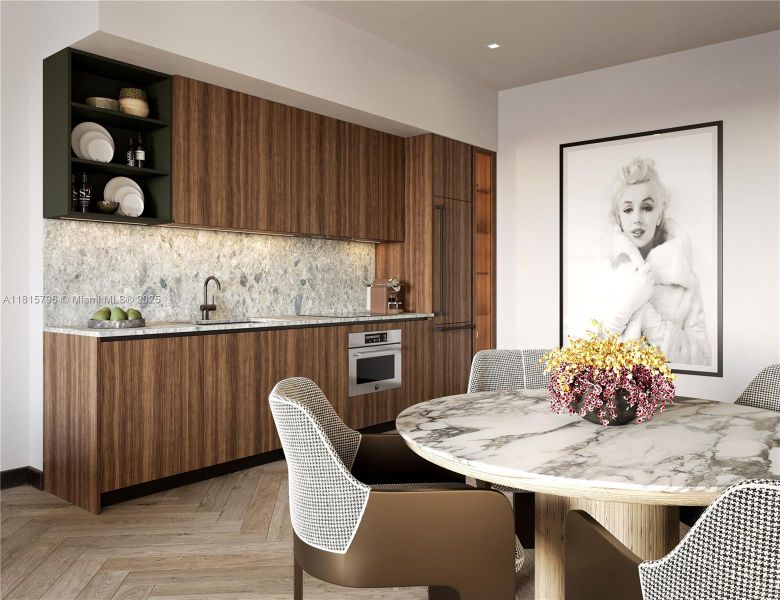 Furnished interior view inside a new home in The Rider Wynwood, Miami (Image 9).