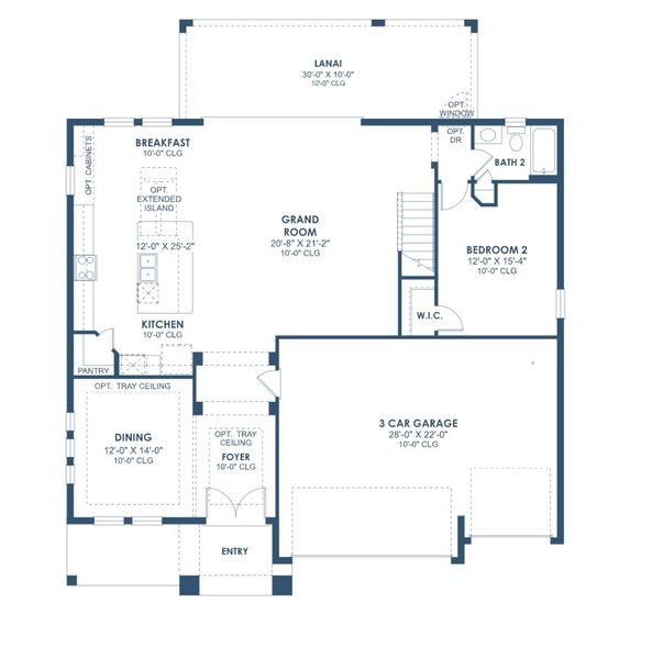 2D floor plan layout for the Verona by Homes by WestBay in Hawkstone, Lithia, FL (Image 4).