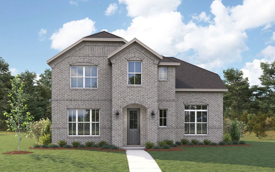 Representative exterior photo of a completed home built from the Livingston by Mattamy Homes in Bridges at Preston Crossings, Gunter, TX (Image 2). Representative exterior photo of a completed home built from the Livingston by Mattamy Homes in Bridges at Preston Crossings, Gunter, TX (Image 2).