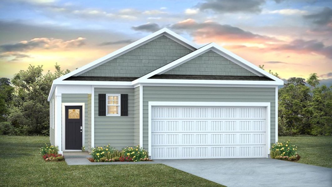 Front exterior of a new home in Lockwood Landing, Supply, NC, highlighting curb appeal (Image 1).