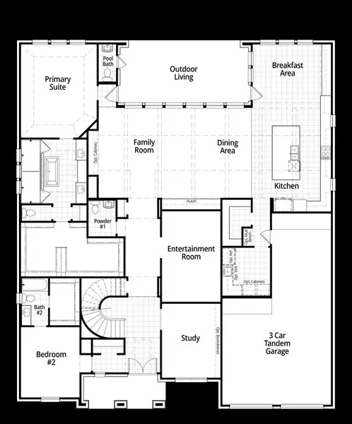 2D floor plan layout of this home in StarView, Prosper, TX (Image 4).