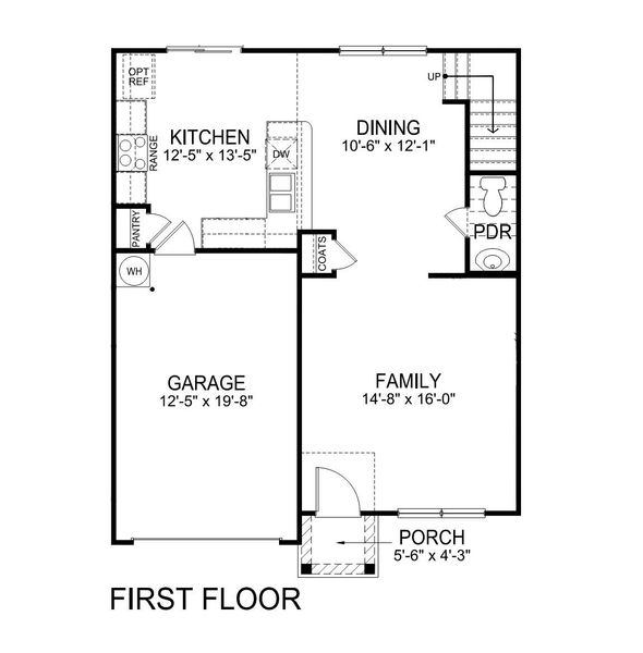 2D floor plan layout for the BRANDON by D.R. Horton in Village Grove, Greenville, SC (Image 3).