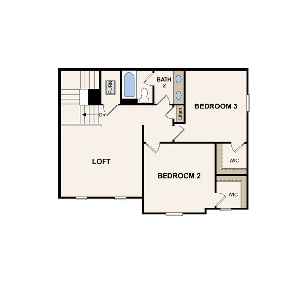 2D floor plan layout of this home in Canebrake at Hickory Hills, Old Hickory, TN (Image 3).
