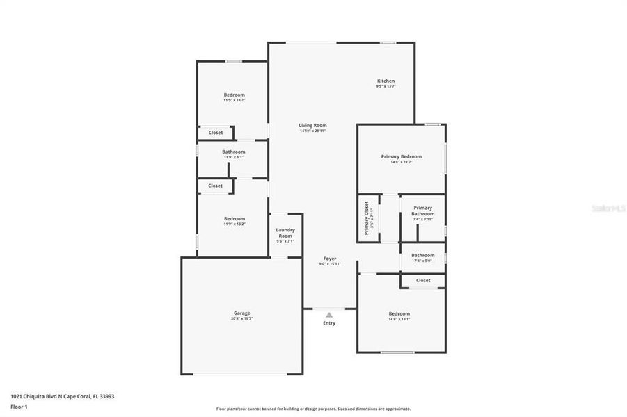 2D floor plan layout of this home in , Cape Coral, FL (Image 1). 2D floor plan layout of this home in , Cape Coral, FL (Image 1).