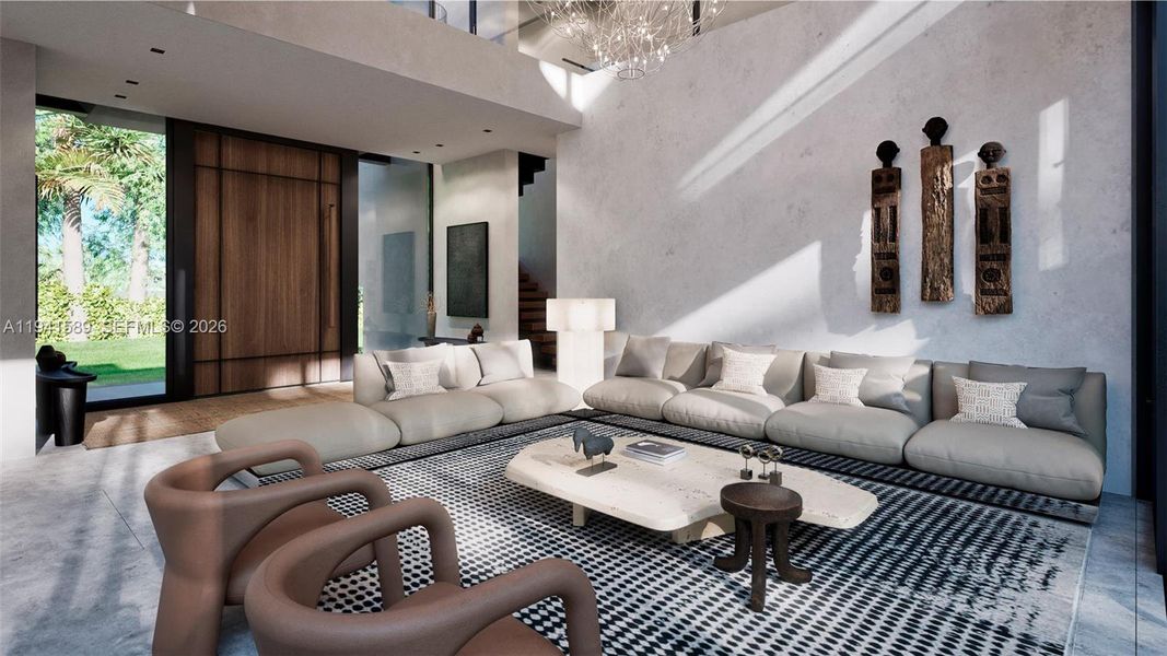 Furnished interior view inside a new home in , Miami Beach (Image 5).