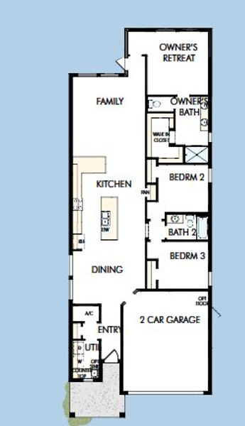 2D floor plan layout for the The Nightingale by David Weekley Homes in Vistera of Venice – Garden Series, Nokomis, FL (Image 3).