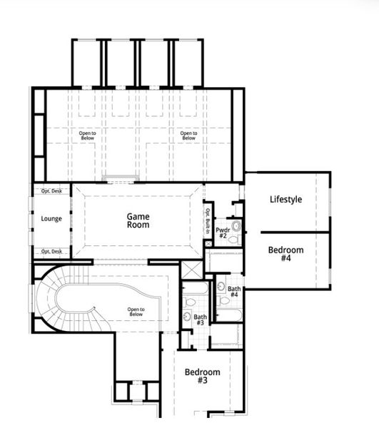 2D floor plan layout for the 817 by Highland Homes in Ridgeline, McKinney, TX (Image 26).