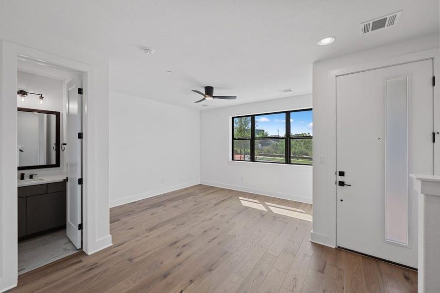 Lower level home office and full bath