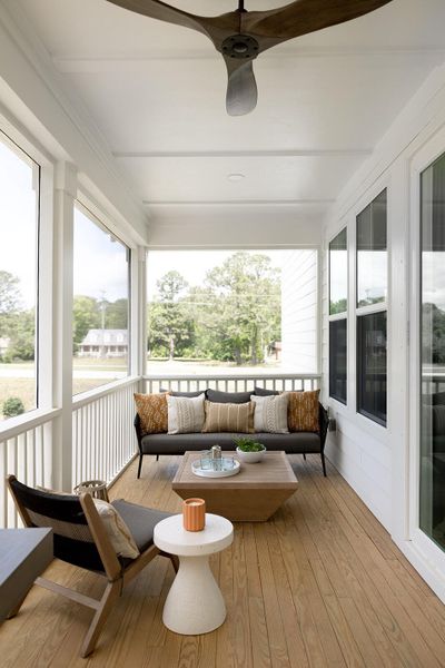 Exterior details and patio area of a home in Central Park, James Island (Image 3).