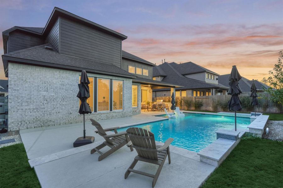 Exterior details and patio area of a home in Audubon 60', Magnolia (Image 22).