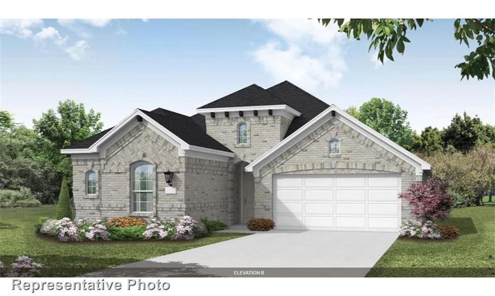 Front exterior of a new home in Hillside Village, Celina, TX, highlighting curb appeal (Image 1).