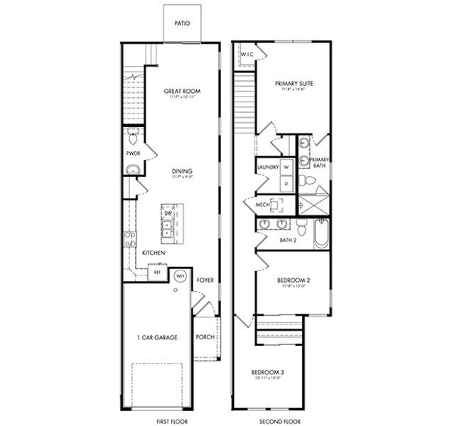 2D floor plan layout of this home in The District at Oakleaf - The Commons, Middleburg, FL (Image 4).