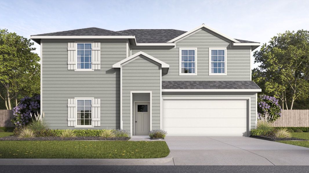 Representative exterior photo of a completed home built from the Perry by D.R. Horton in Ranger Crossing, Princeton, TX (Image 2).