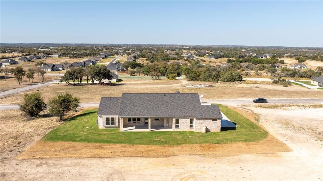 Birds eye view of property