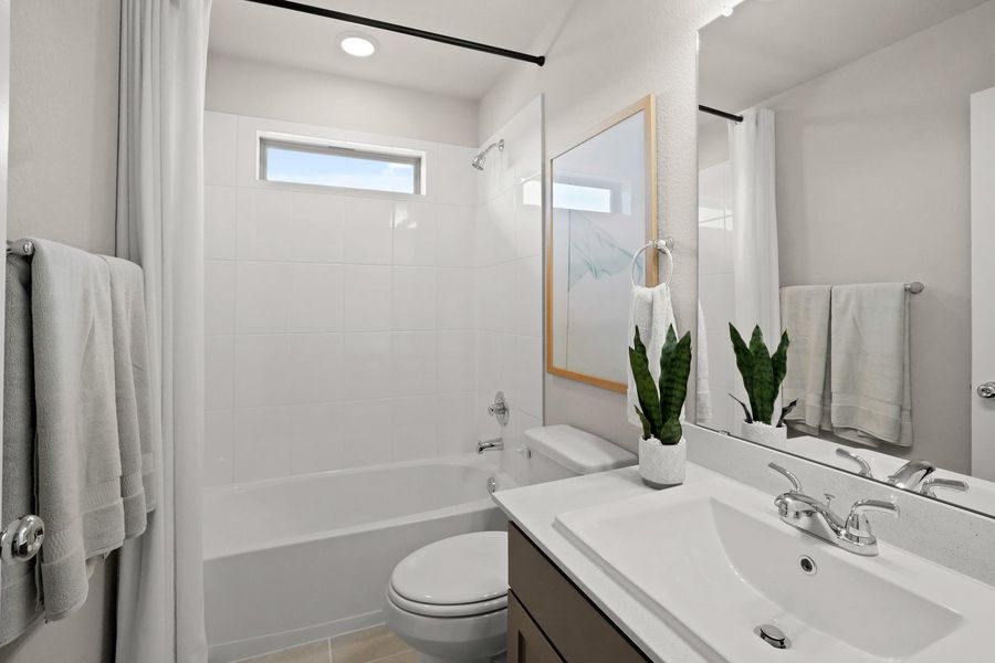Furnished interior view inside a new home in Lakeside at Tessera, Lago Vista (Image 17). Furnished interior view inside a new home in Lakeside at Tessera, Lago Vista (Image 17).