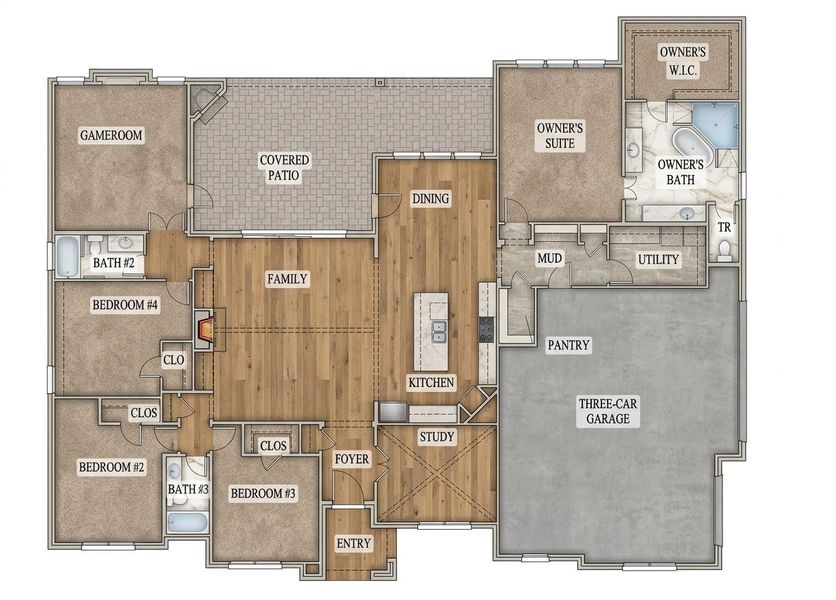 2D floor plan layout of this home in Overton Oaks, Paradise, TX (Image 2). 2D floor plan layout of this home in Overton Oaks, Paradise, TX (Image 2).