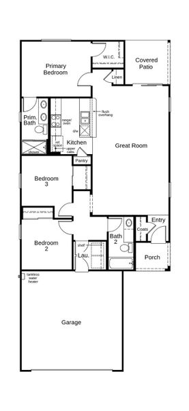 2D floor plan layout of this home in Vista Del Oro Reserve, Tucson, AZ (Image 2). 2D floor plan layout of this home in Vista Del Oro Reserve, Tucson, AZ (Image 2).