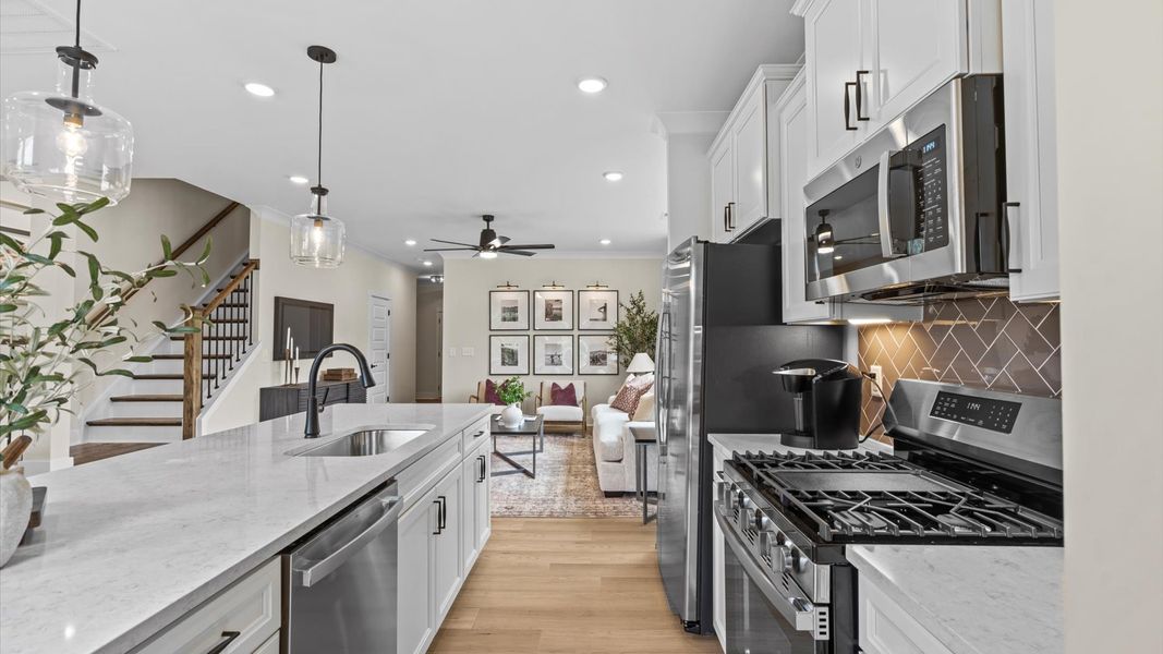 Furnished interior view inside a new home in North First Street Townes, Mebane (Image 8).