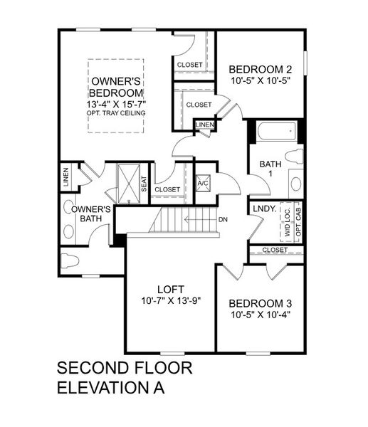 2D floor plan layout for the Glen Ridge by Ryan Homes in Reserve at Lake Meadows, Ocoee, FL (Image 2).