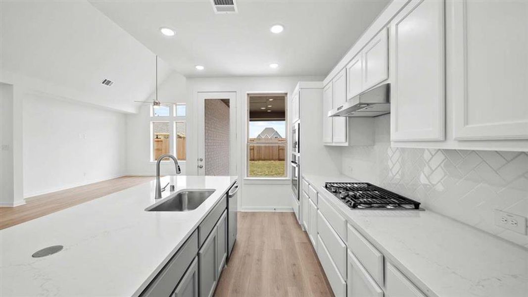 Kitchen with built-in appliances