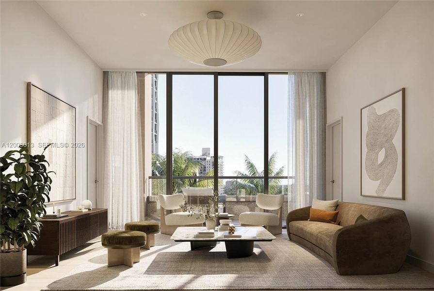 Furnished interior view inside a new home in , Miami (Image 8).