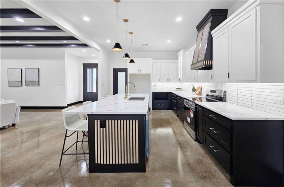 Furnished interior view inside a new home in , Log Cabin (Image 10).